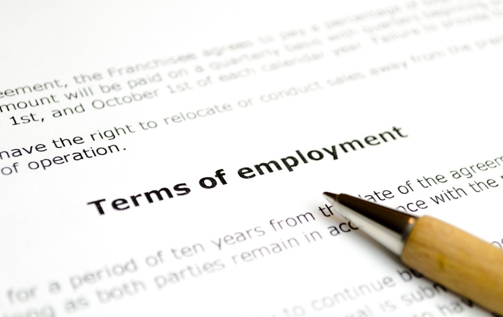 Terms of employment contract form