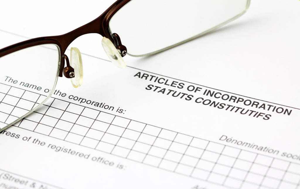 Articles of incorporation fill-in form 